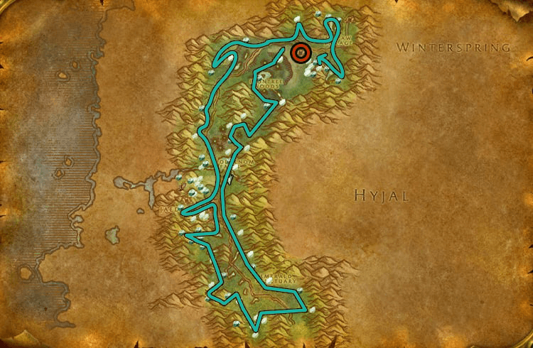 WoW Classic Felwood Mining Route Map
