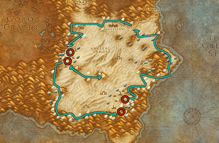 WoW Classic Tanaris Mining Route Map