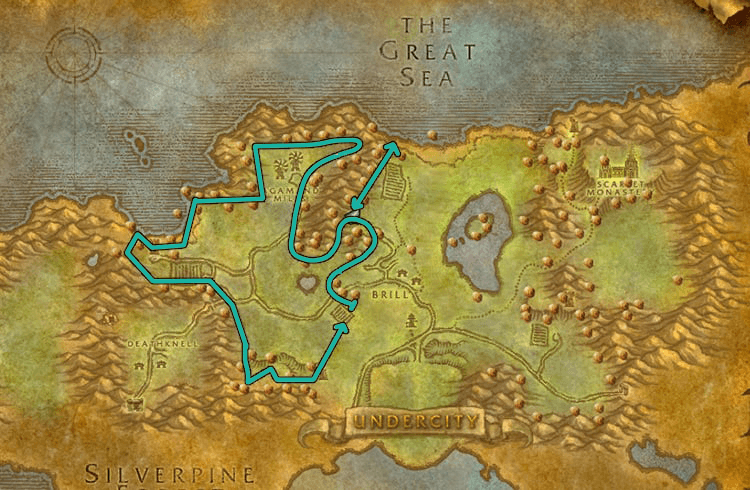 WoW Classic Tirisfal Glades Map