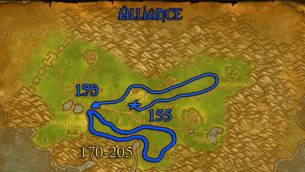 Arathi Highlands Skining Route Map