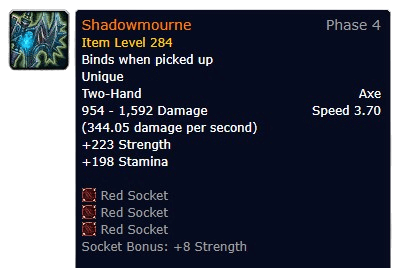 Shadowmourne legendary axe in World of Warcraft