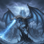 Sindragosa frost wyrm breathing ice in Icecrown