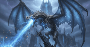 Sindragosa frost wyrm breathing ice in Icecrown