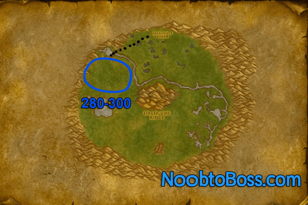 Un'Goro Crater Skining Route Map