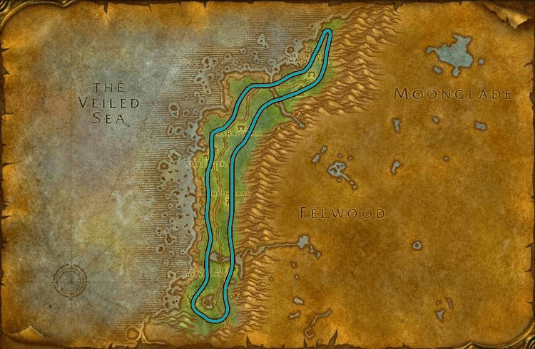 WoW Classic Darkshore Herbalism Leveling Route