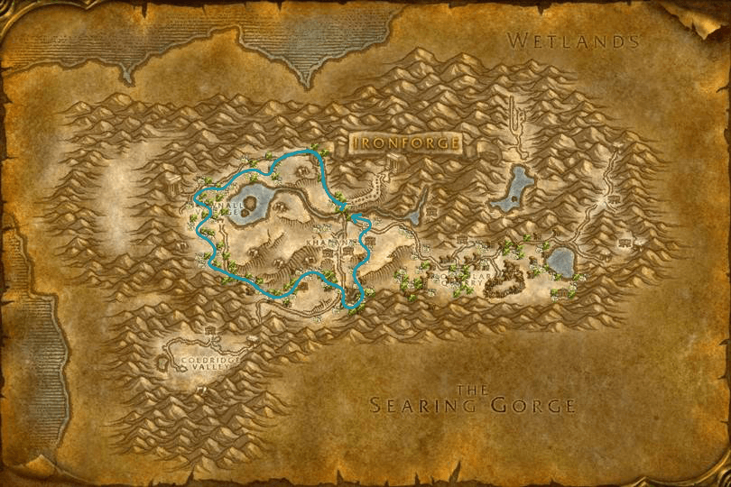 WoW Classic Dun Morogh Herbalism Leveling Route