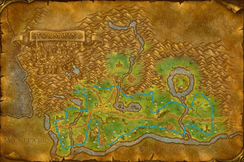 WoW Classic Elwyn Forest Herbalism Leveling Route