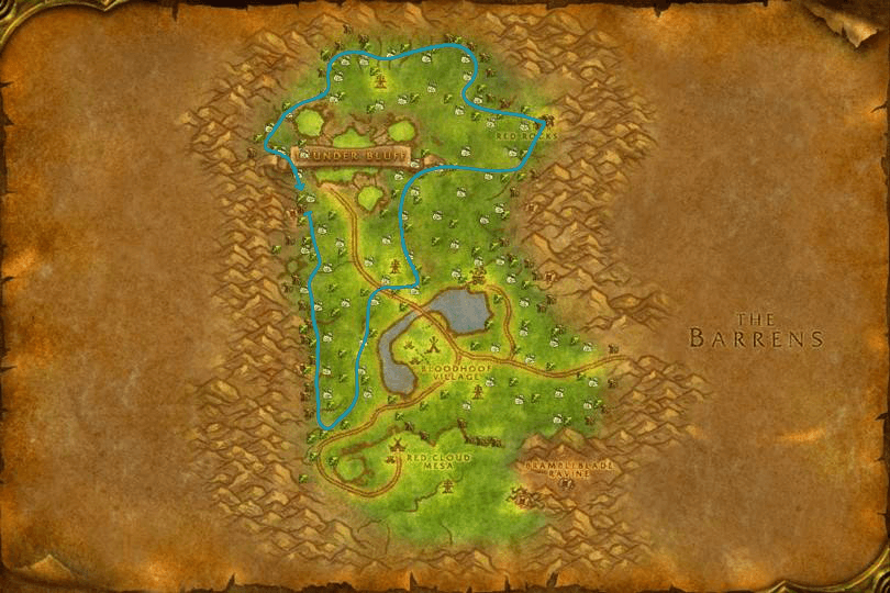 WoW Classic Mulgore Herbalism Leveling Route