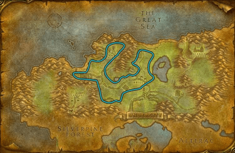 WoW Classic Tirisfal Herbalism Leveling Route