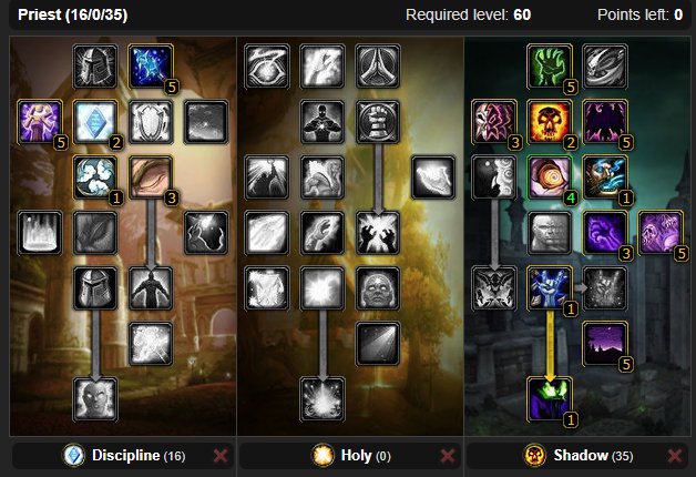 PvE Shadow Priest Talent Builds