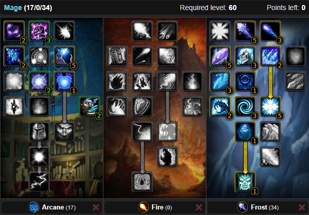 WoW Classic Frost Mage Solo Leveling Talent Builds