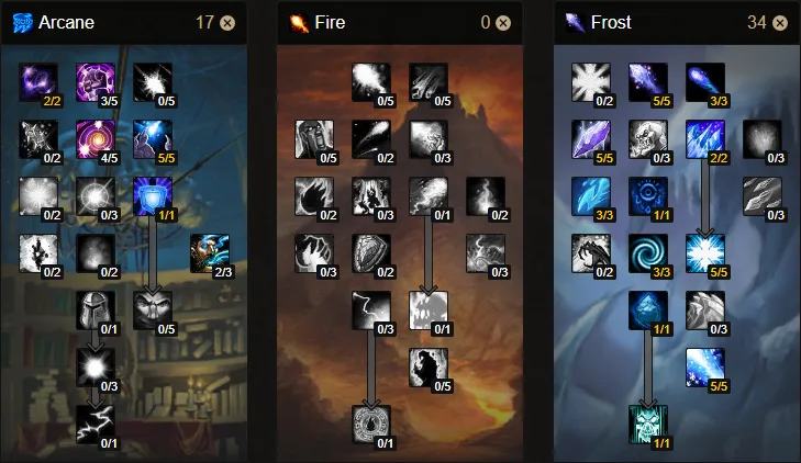 WoW Classic Frost Mage PvE Talent Builds