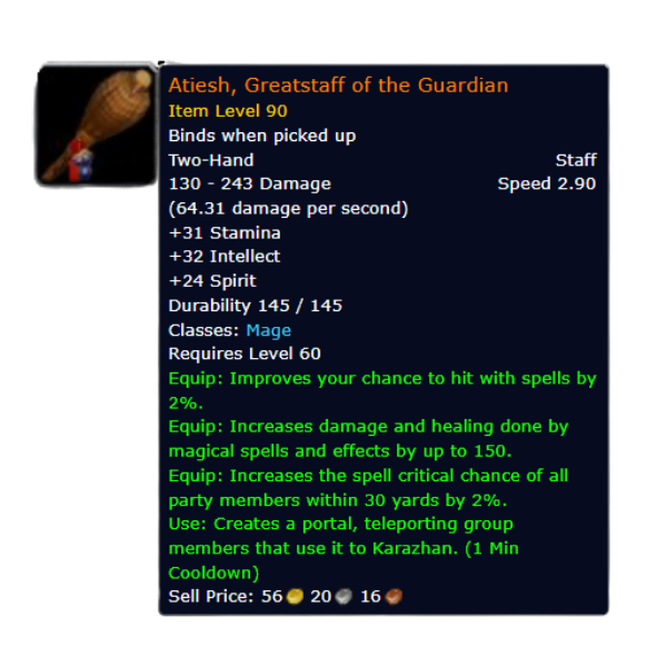 Atiesh, Greatstaff of the Guardian