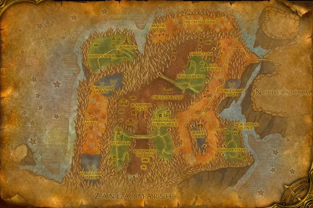 blade's edge mountain map