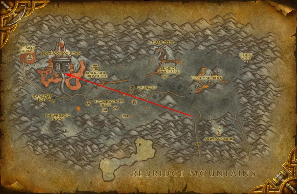 molten core entrance location